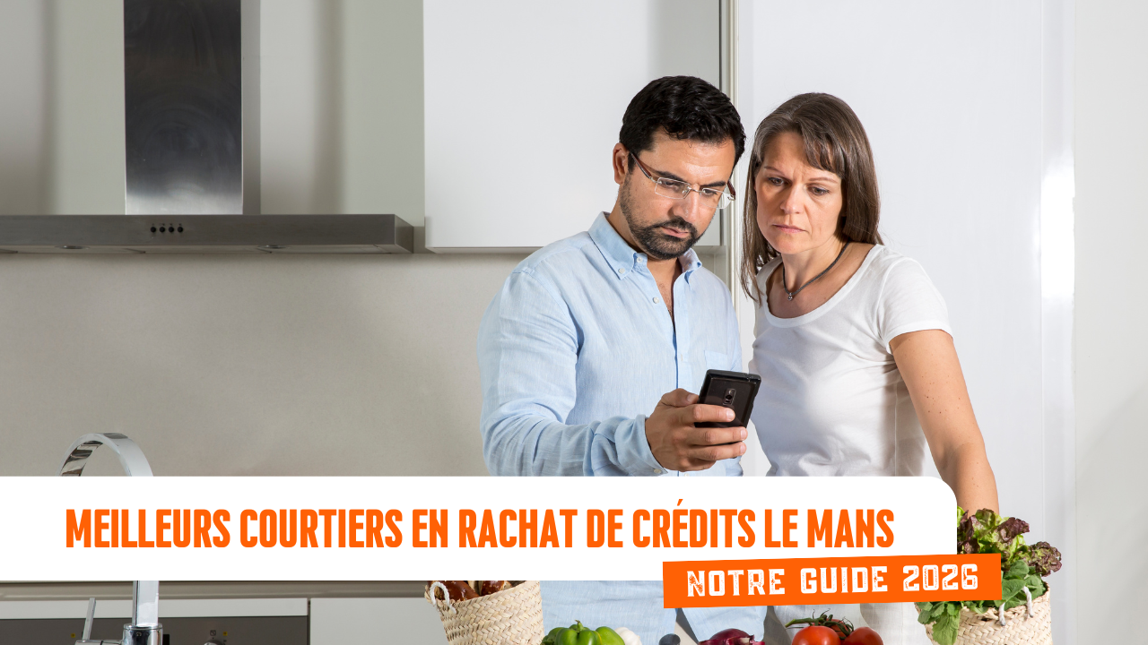 Couple réalisant un diagnostic financier avec un courtier en rachat de crédits au Mans