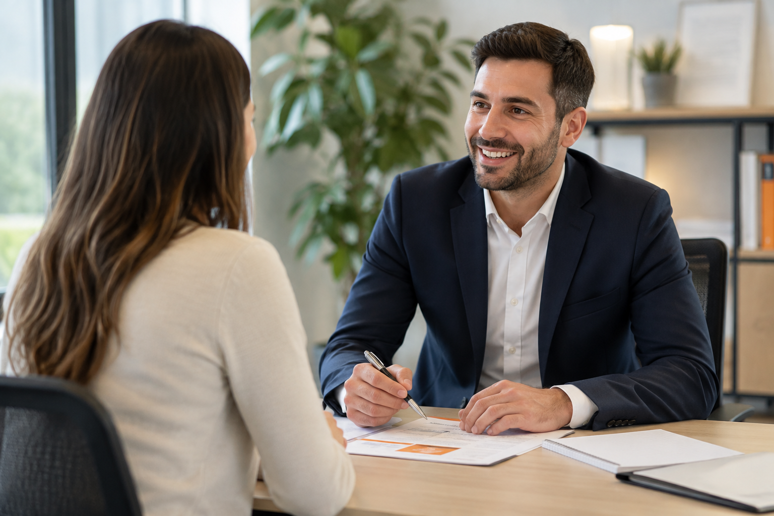 Conseiller J’optimise accompagnant un client lors d’un échange personnalisé
