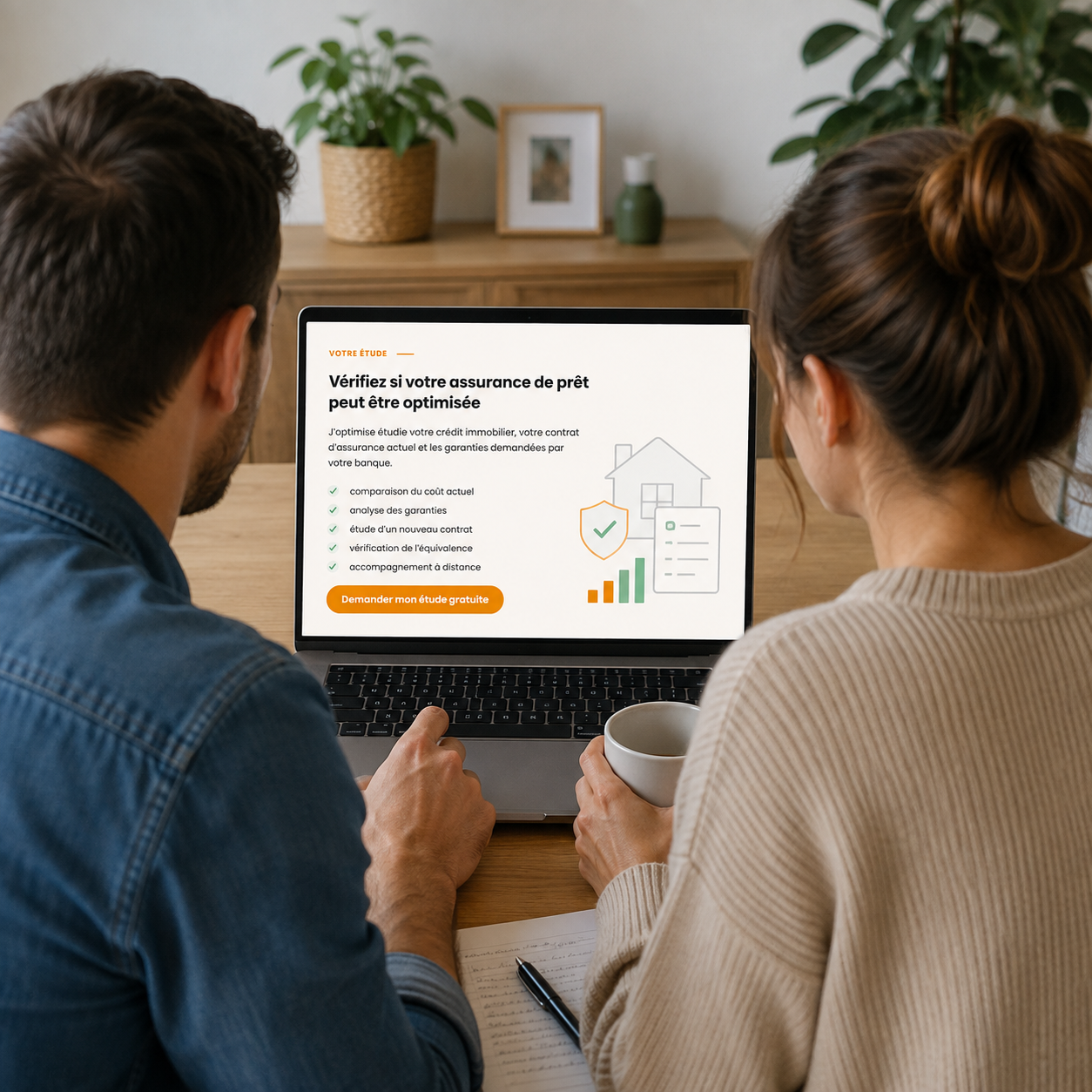 Emprunteurs comparant leur assurance de prêt immobilier